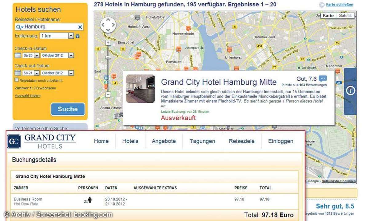 booking.com, verknappung