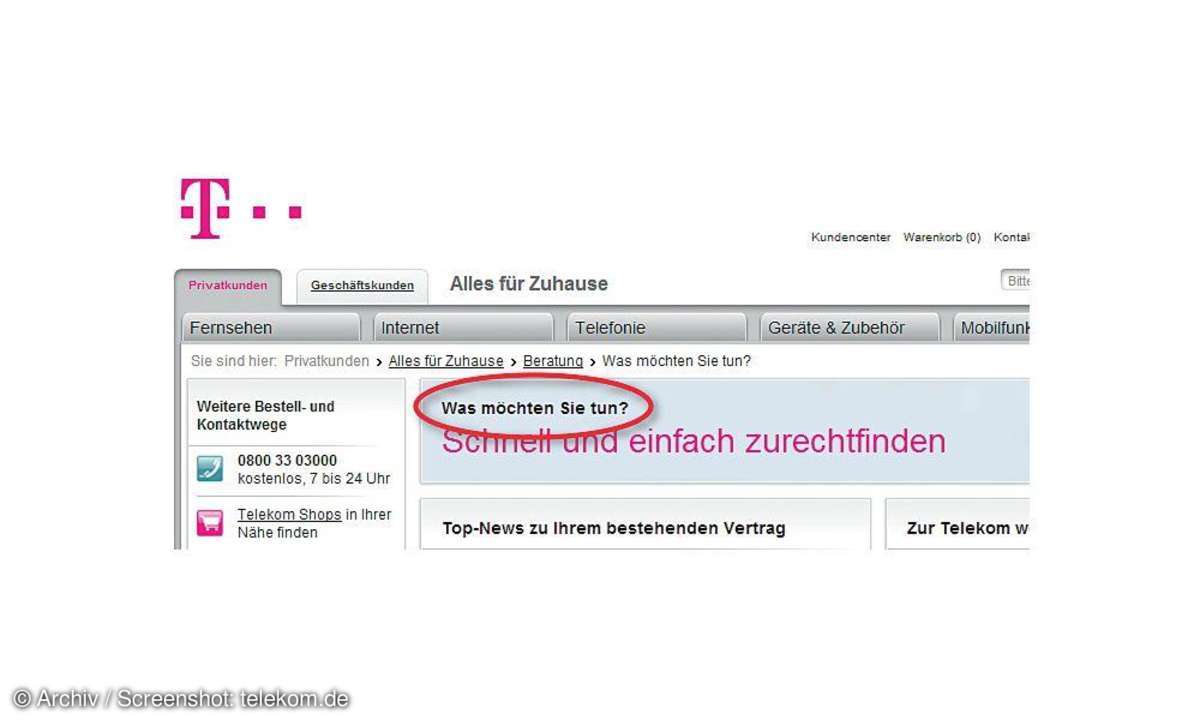 telekom, screenshot, Nutzungsszenario