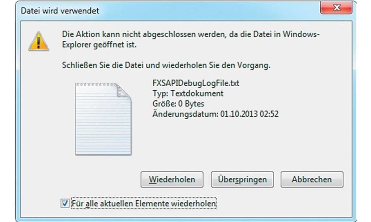 Datei wird verwendet