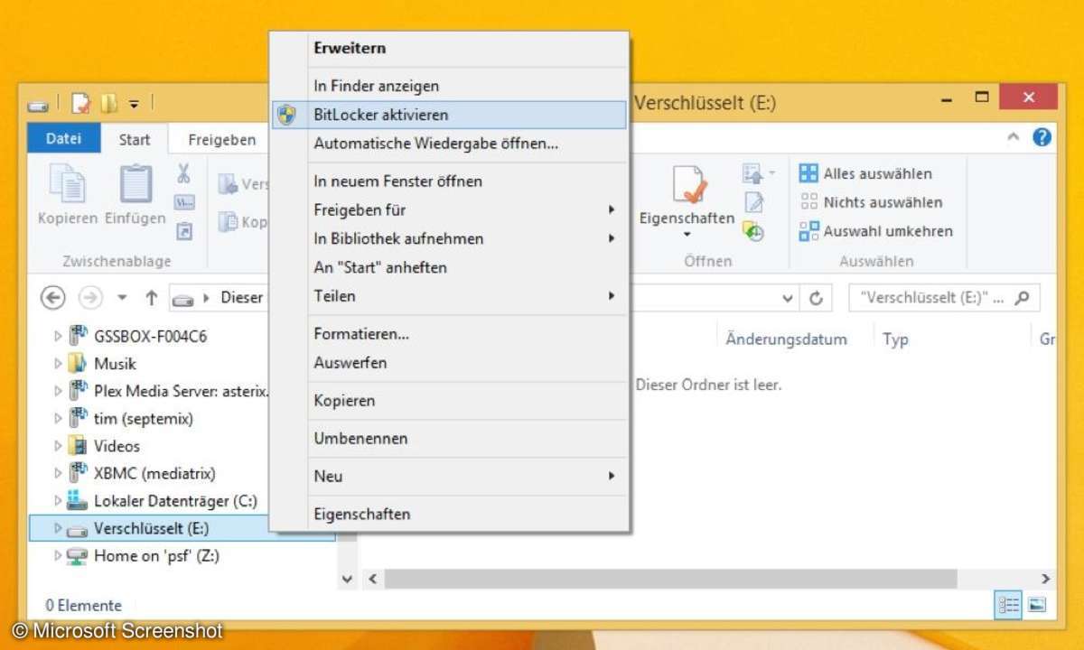 Screenshot Windows Bitlocker