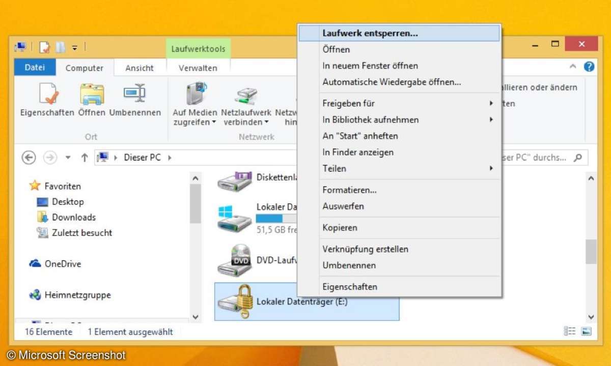 Screenshot Windows Bitlocker