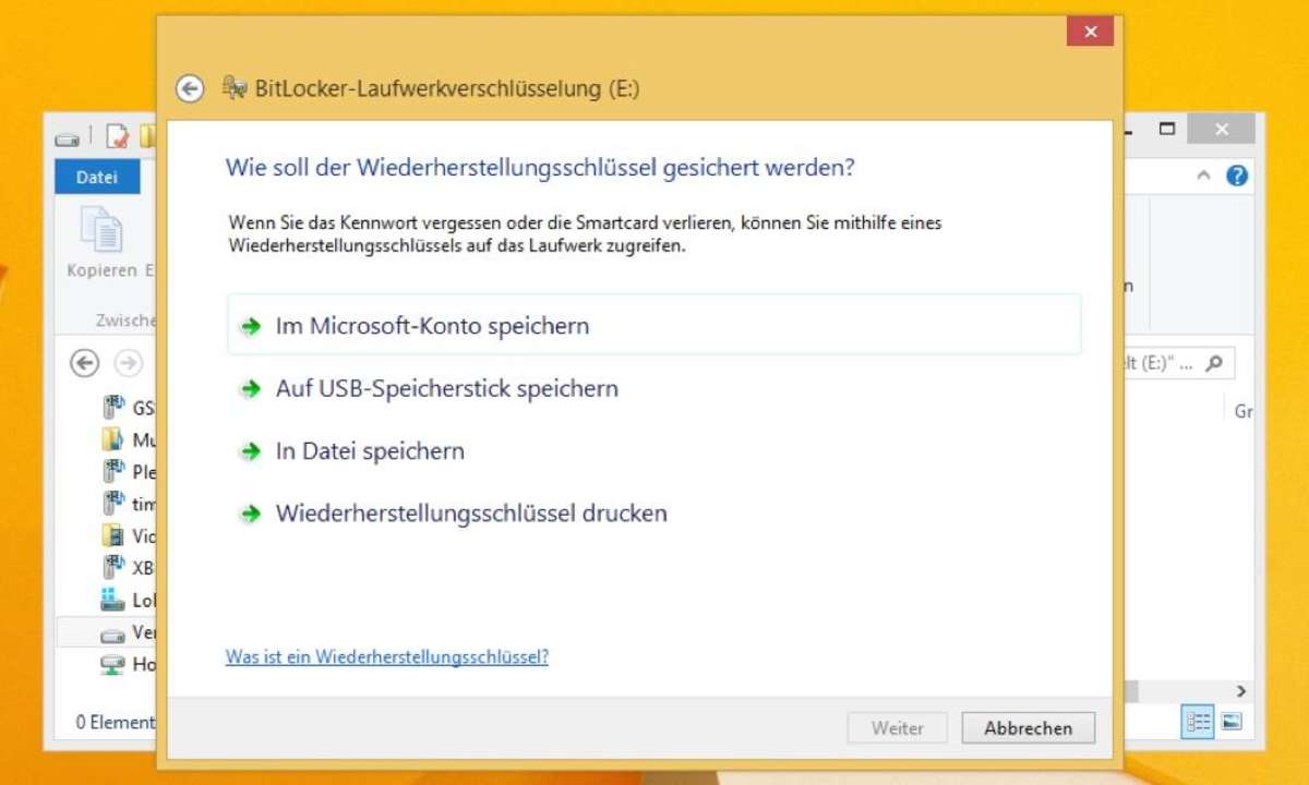 Screenshot Windows Bitlocker