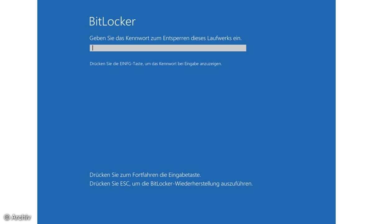 Screenshot Windows BitLocker