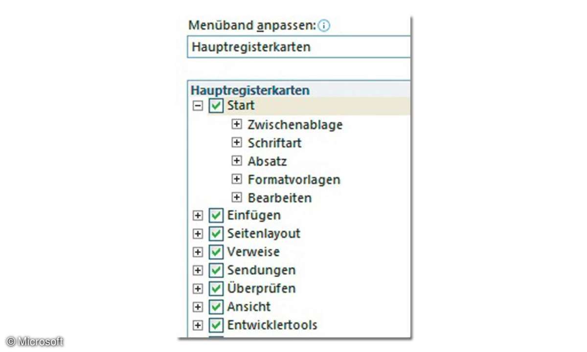 Word: Menüband anpassen