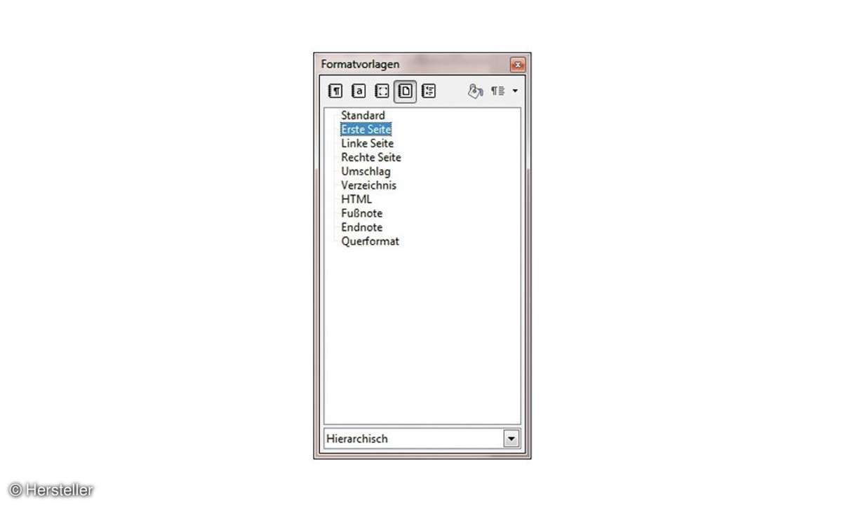 LibreOffice Erste Seite