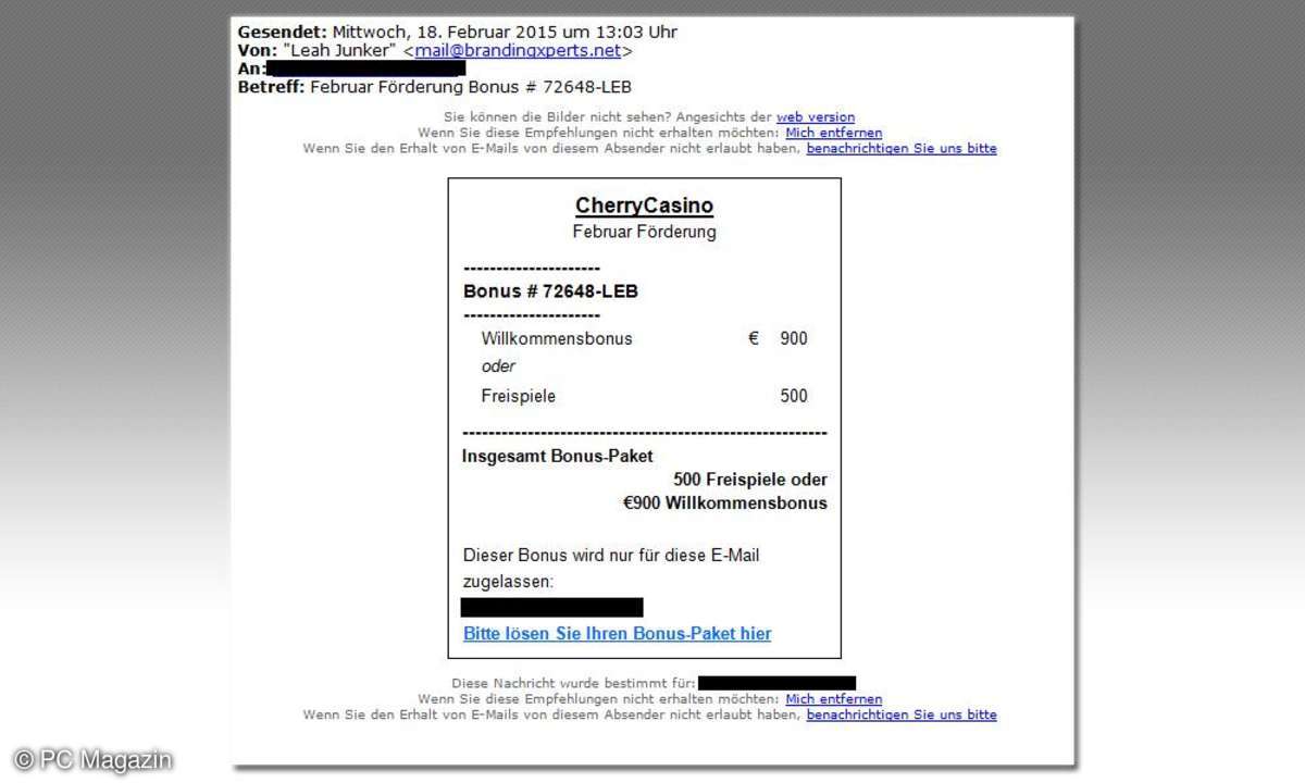 Casino- und Glücksspiel-Spam