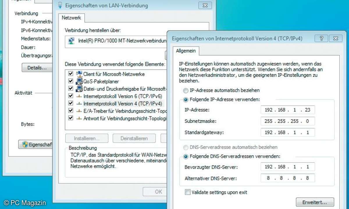 Router, Firmware, statische IP