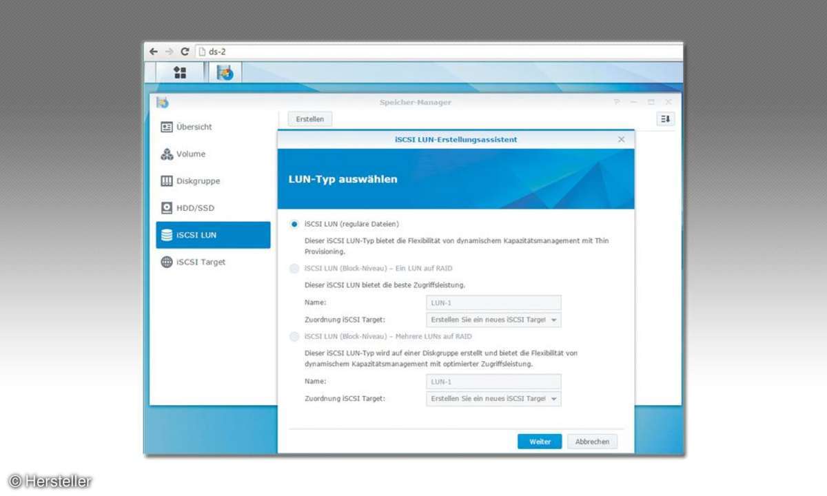 NAS als iSCSI-Speicher