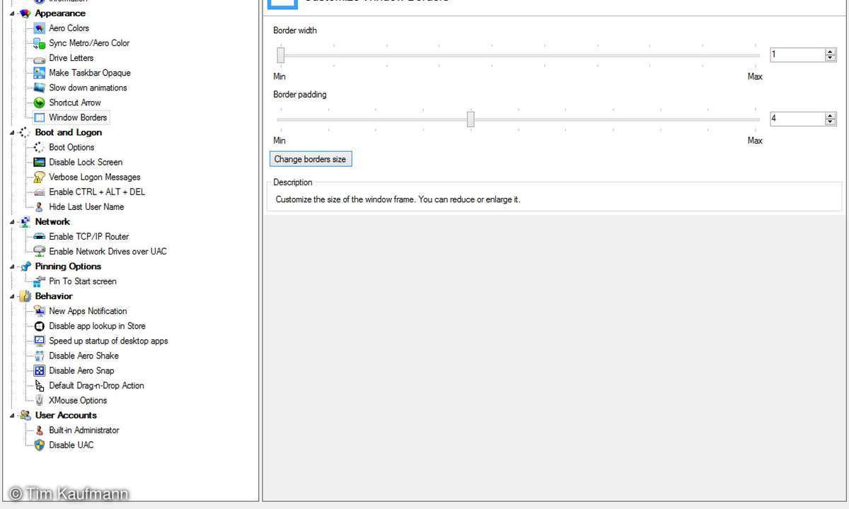 WinAero Tweaker, Screenshot
