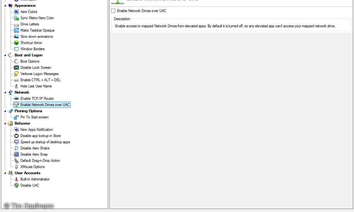 WinAero Tweaker, Screenshot