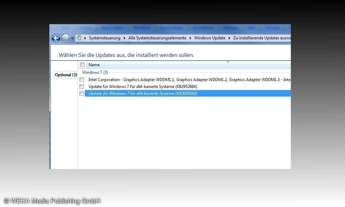 Screenshot: KB3035583 blockieren