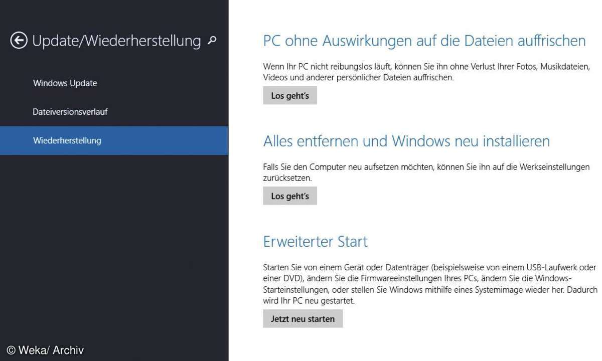 Update/Wiederherstellung