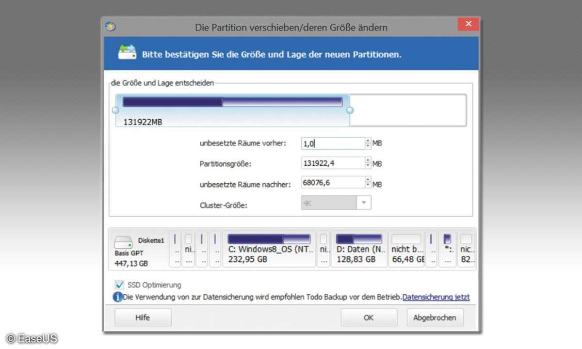 Partition verkleinern