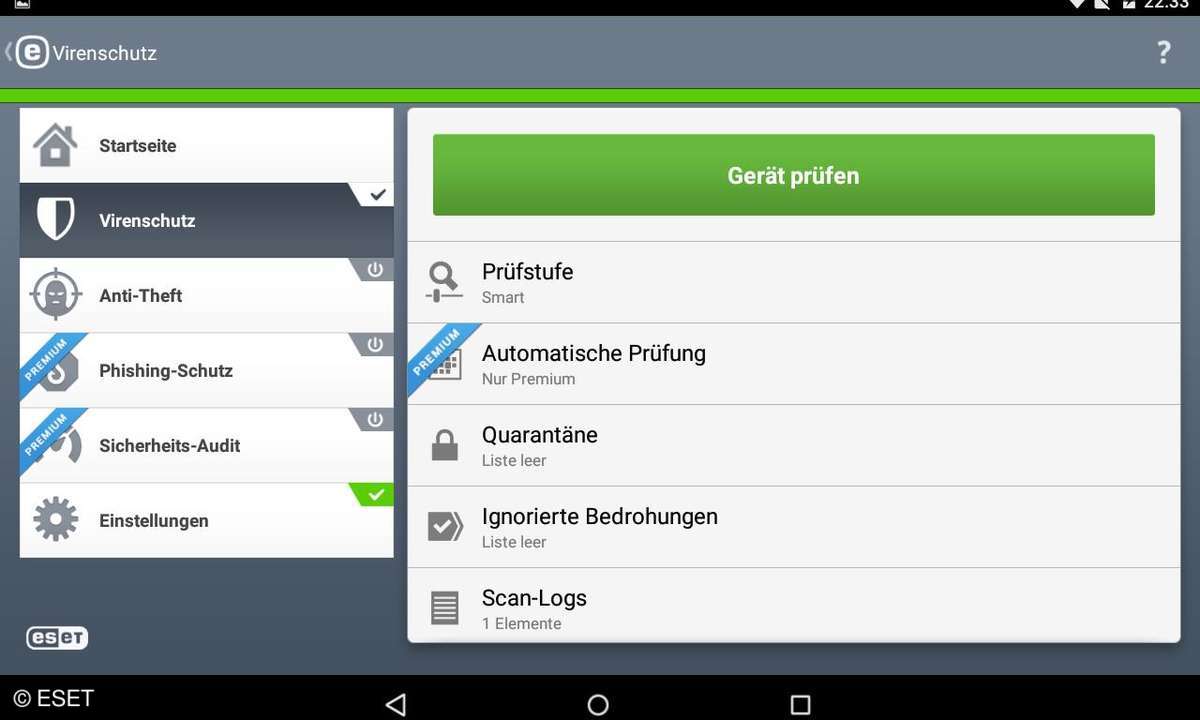 Screenshot: ESET Mobile Security & Antivirus