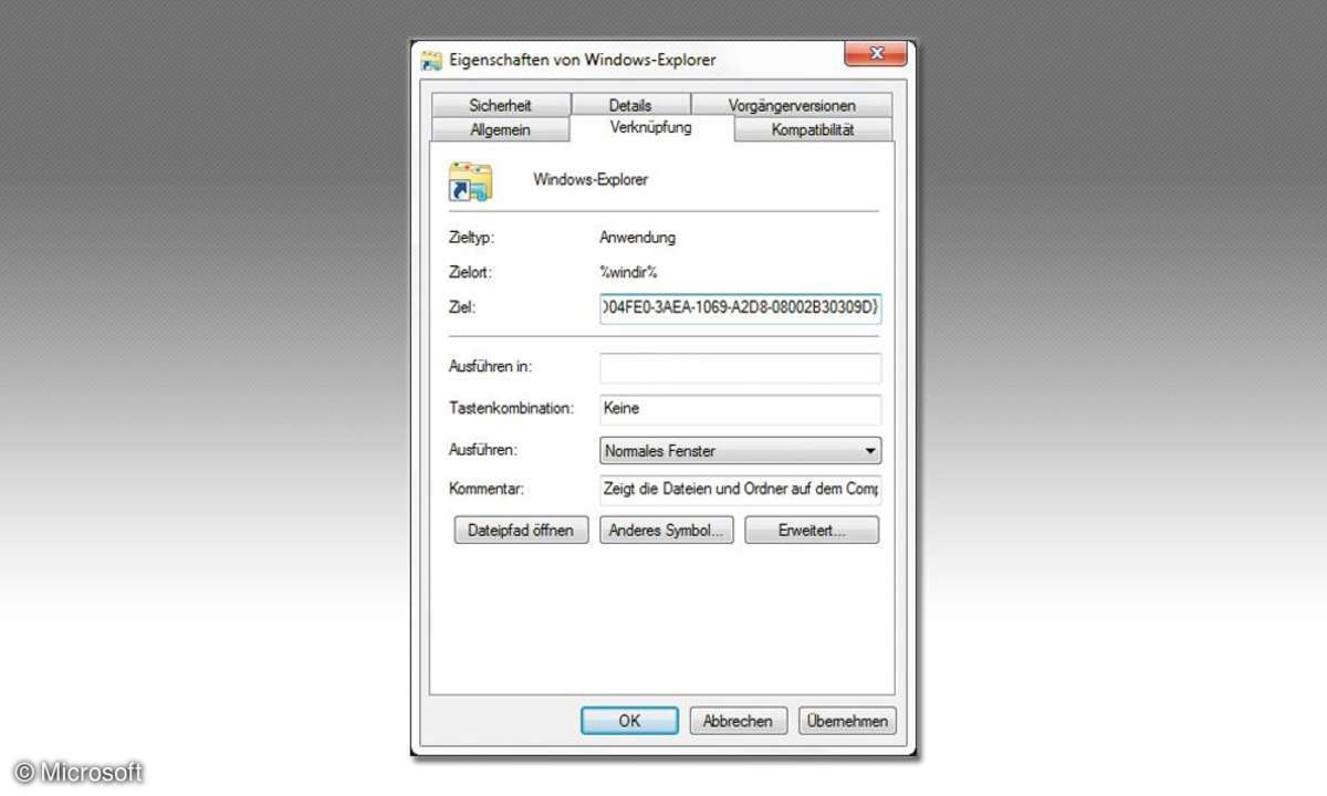 Windows 7, Explorer-Start,Laufwerk