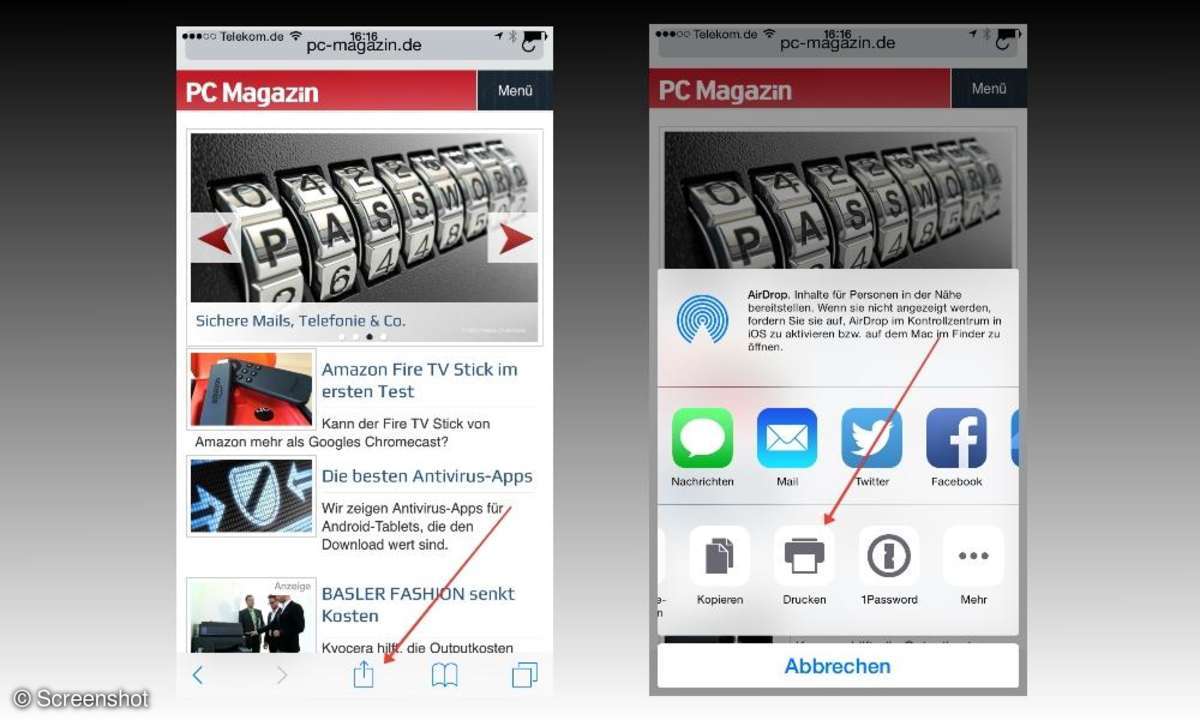 iOS-Menü