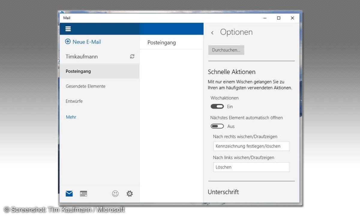 Mail anpassen