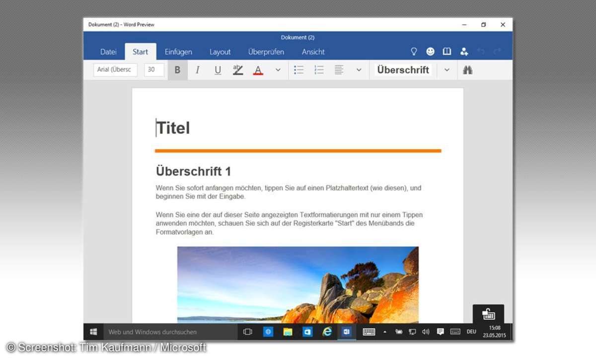 Touch-freundliche Office-Apps installieren