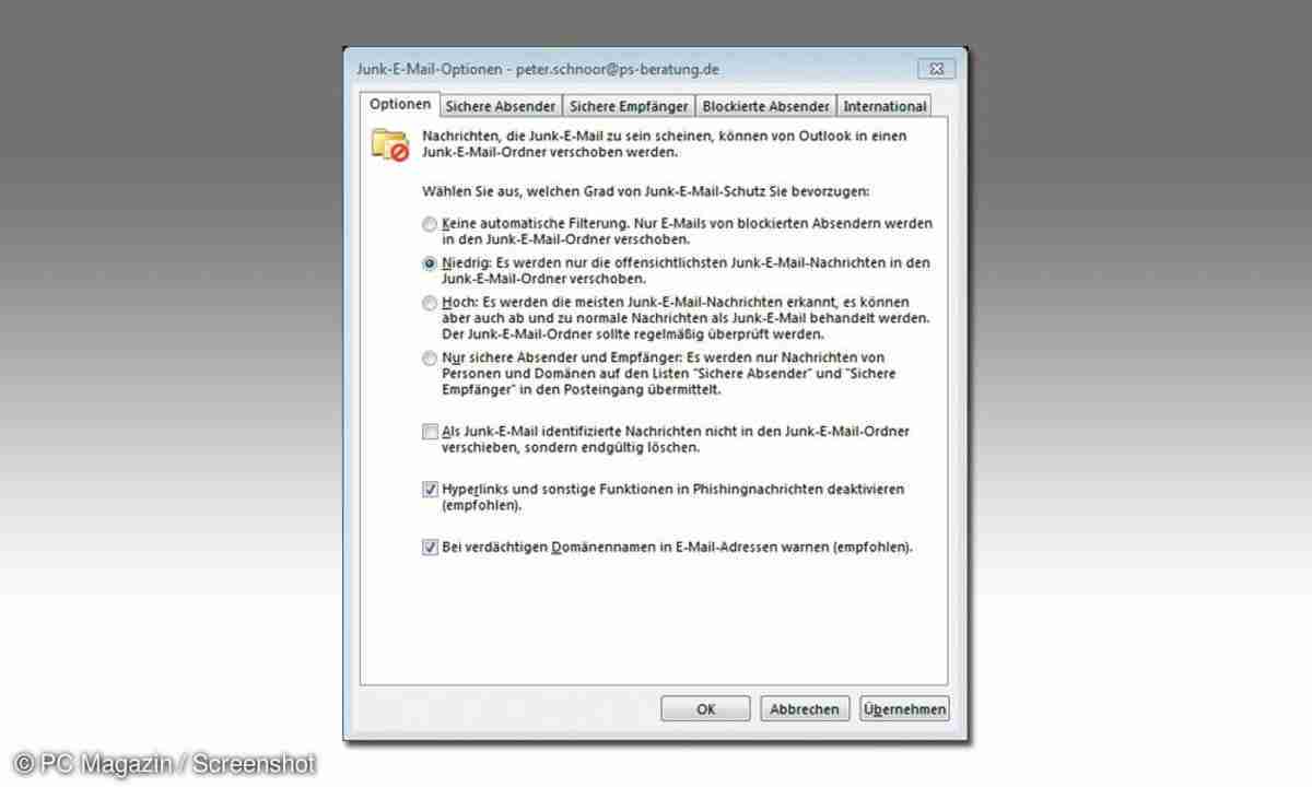 Outlook: E-Mails und Absender blockieren - Anleitung - connect-living