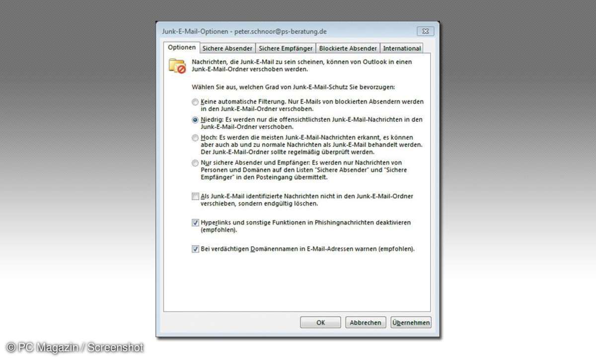 Outlook Spamfilter
