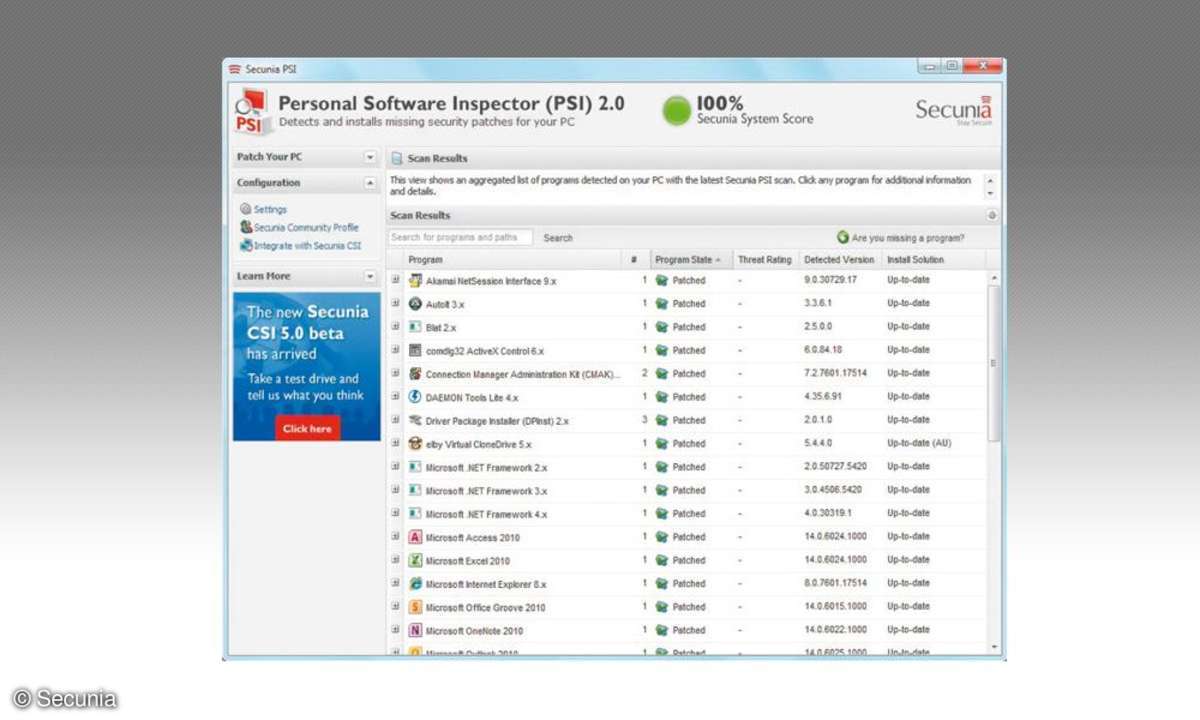 Secunia Personal Software Inspector