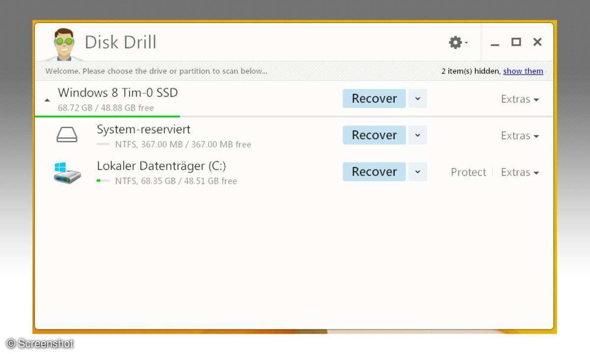 Disk Drill Free: Screenshot