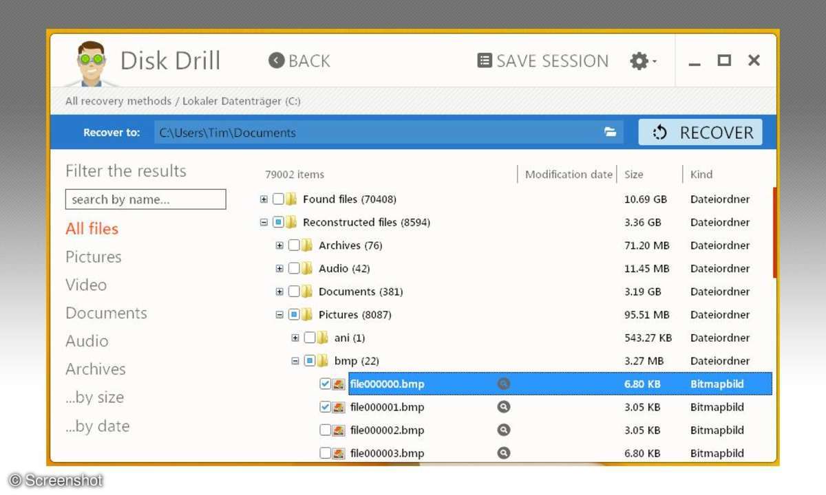 Disk Drill Free: Screenshot