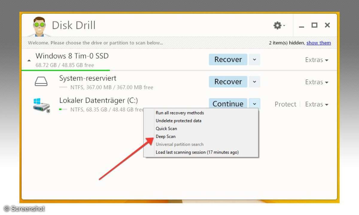 Disk Drill Free: Screenshot