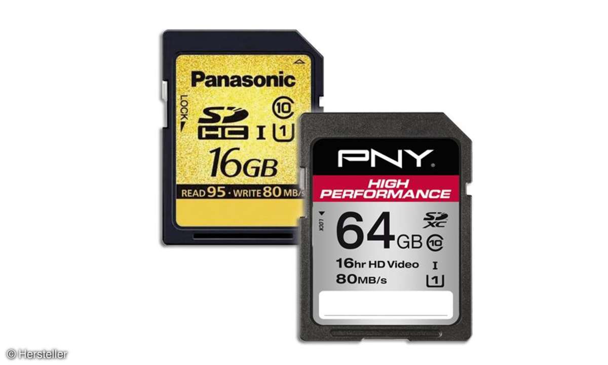 Panasonic Gold 16 GB SDHC und Sony 64 GB UHS-I SDXC