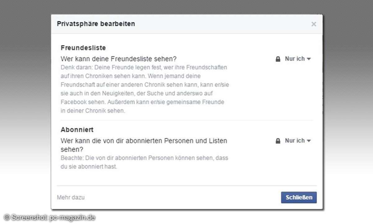 Facebook Kontaktliste verbergen