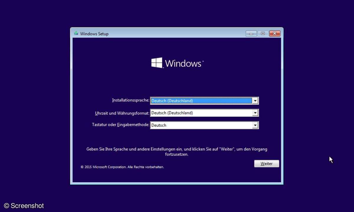 Windows 10: Setip-Screenshots