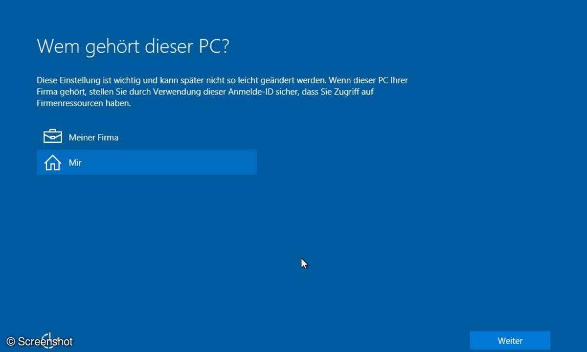 Windows 10: Setip-Screenshots