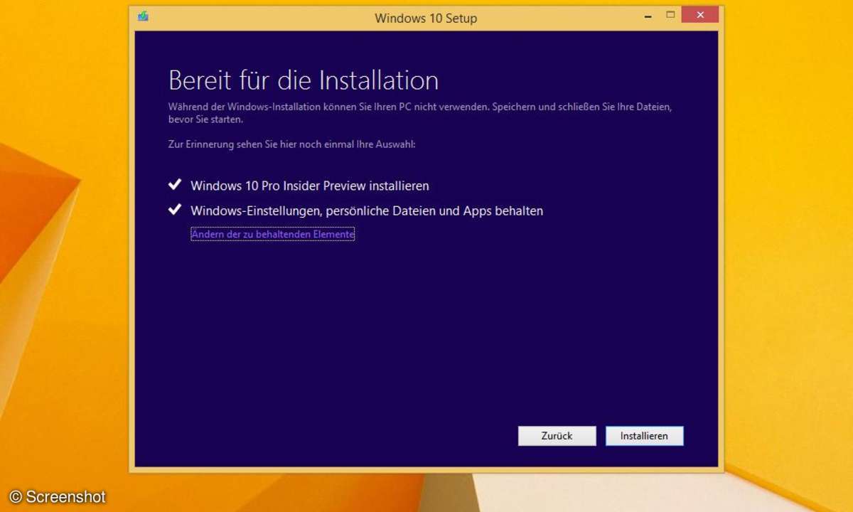 Windows 10: Setip-Screenshots