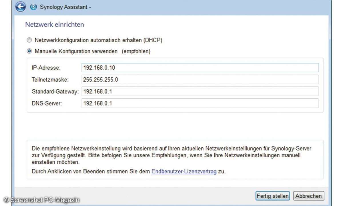 Netzwerk einrichten
