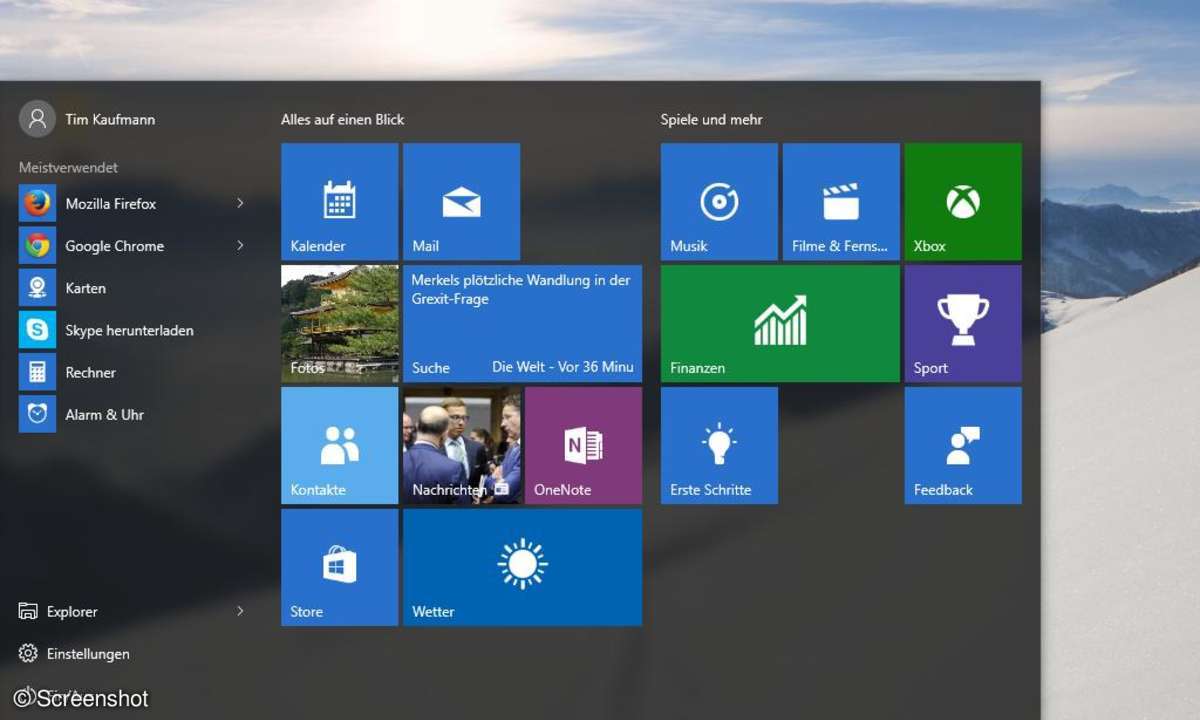 Screenshot aus Windows 10