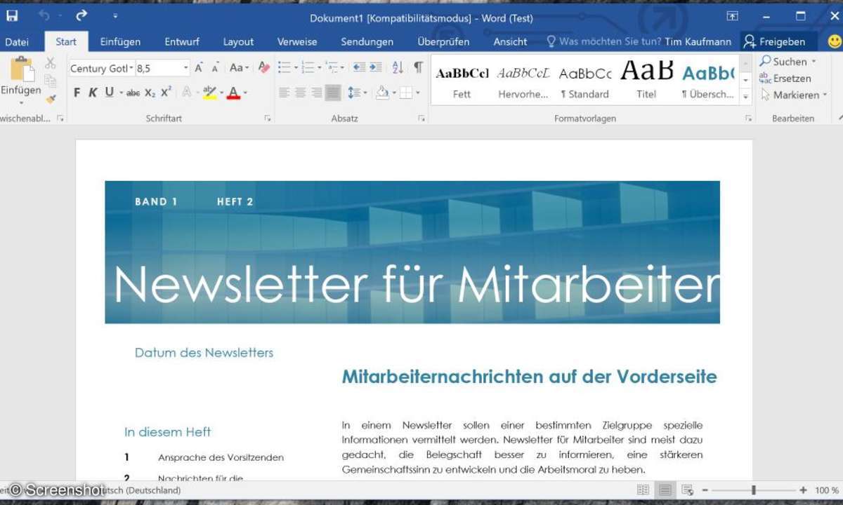 Office 2016: Screenshot