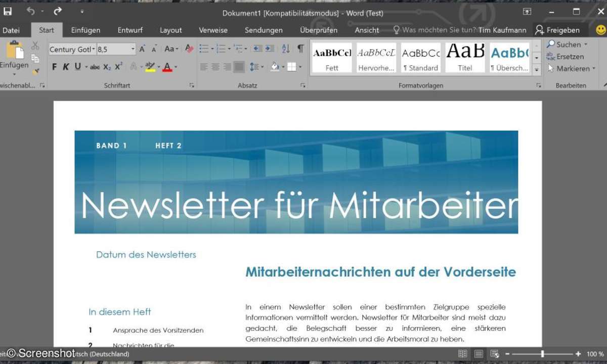 Office 2016: Screenshot
