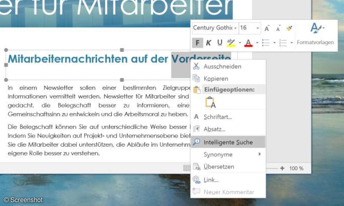Office 2016: Screenshot