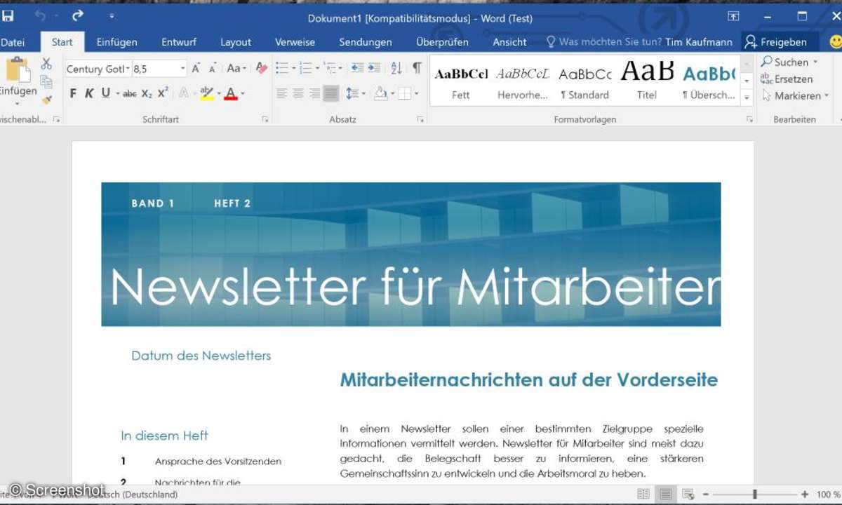 Office 2016: Screenshot