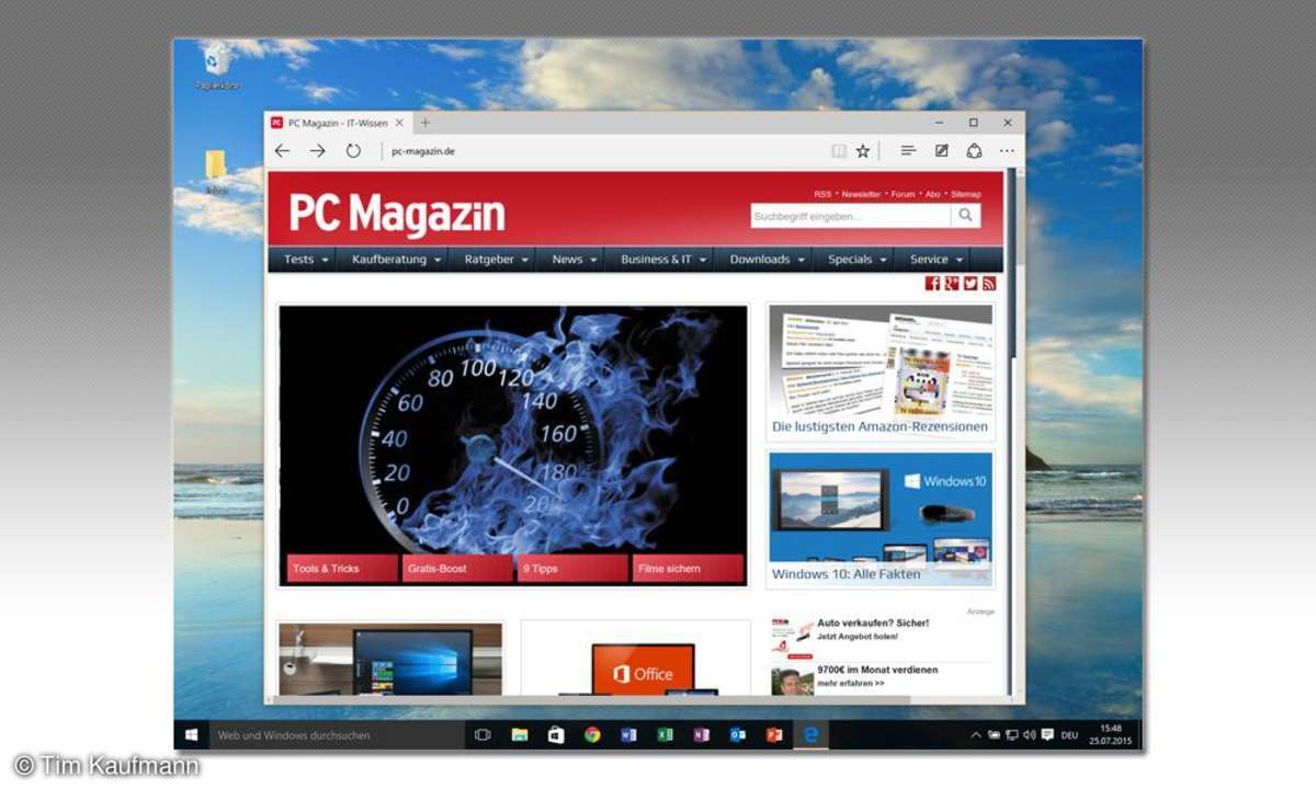 Windows 10, Tastenkombination