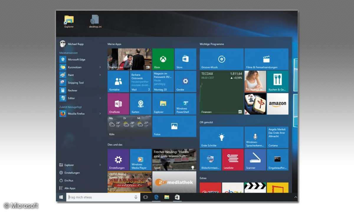 Startmenü von Windows 10
