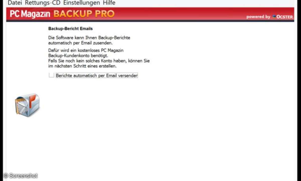 Screenshots aus Windows und PC MAgazin Backup Pro