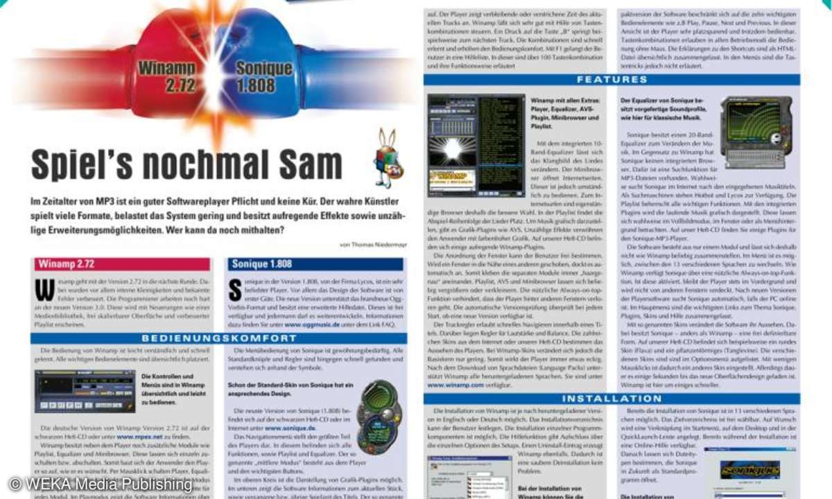PCgo 05/2001: Winamp vs. Sonique