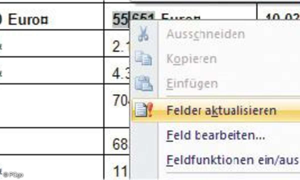 Über die Feldfunktionen können Sie in Word rechnen wie in Excel.