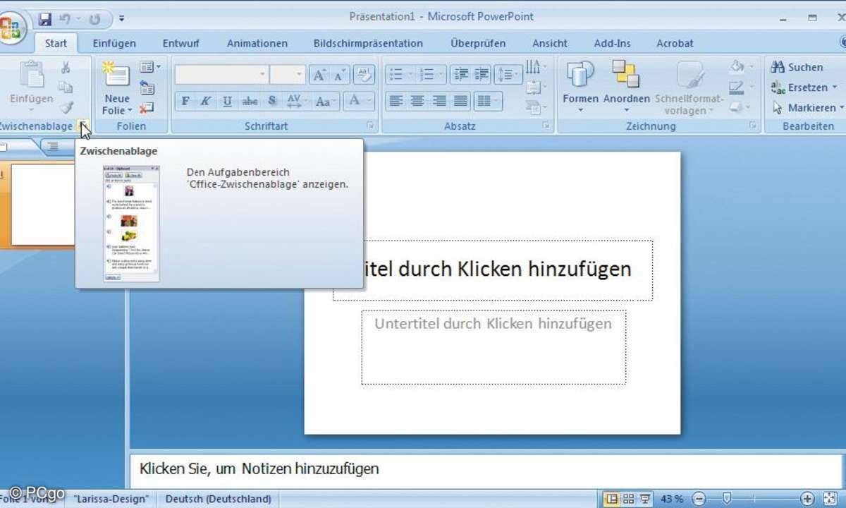 So informativ kann die QuickInfo von Office 2007 mit aktivierter Featurebeschreibung sein.