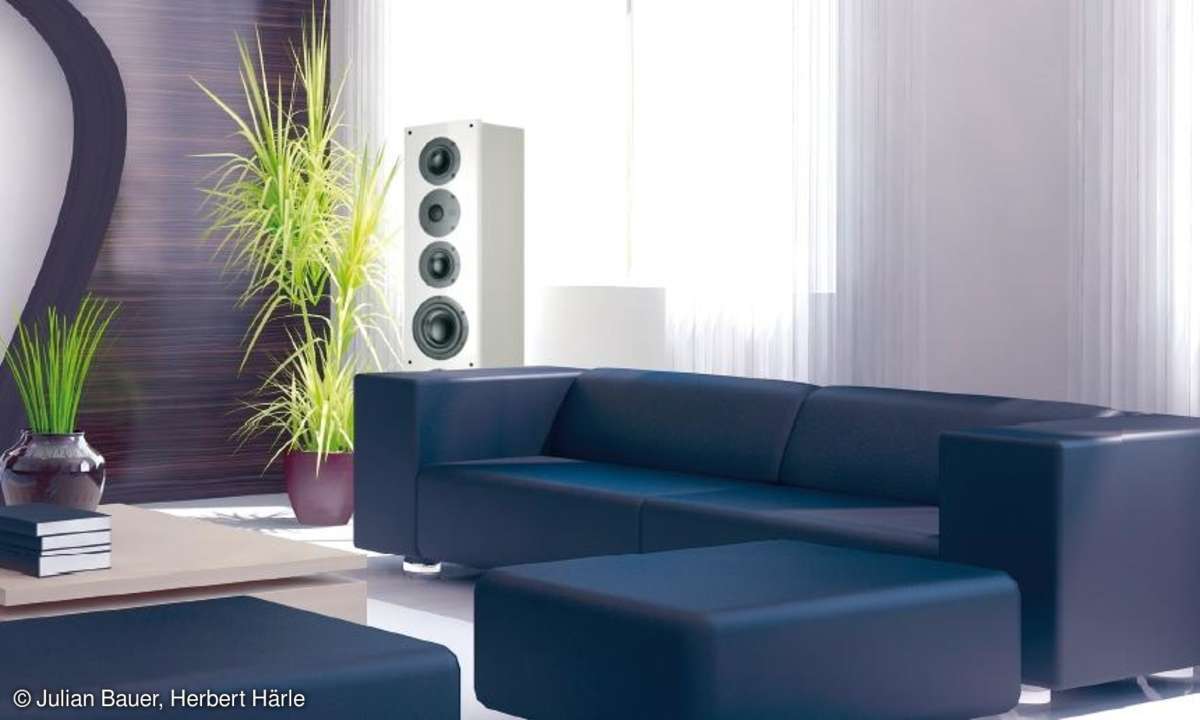 Wohnzimmer mit Standlautsprechern