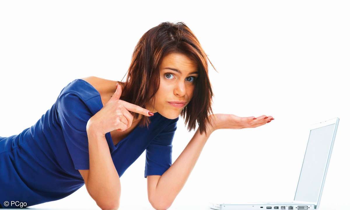 frau, laptop