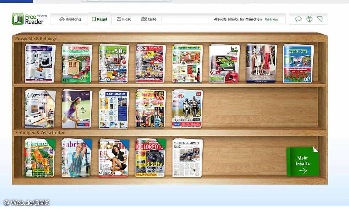 FreeReader von Web.de/GMX