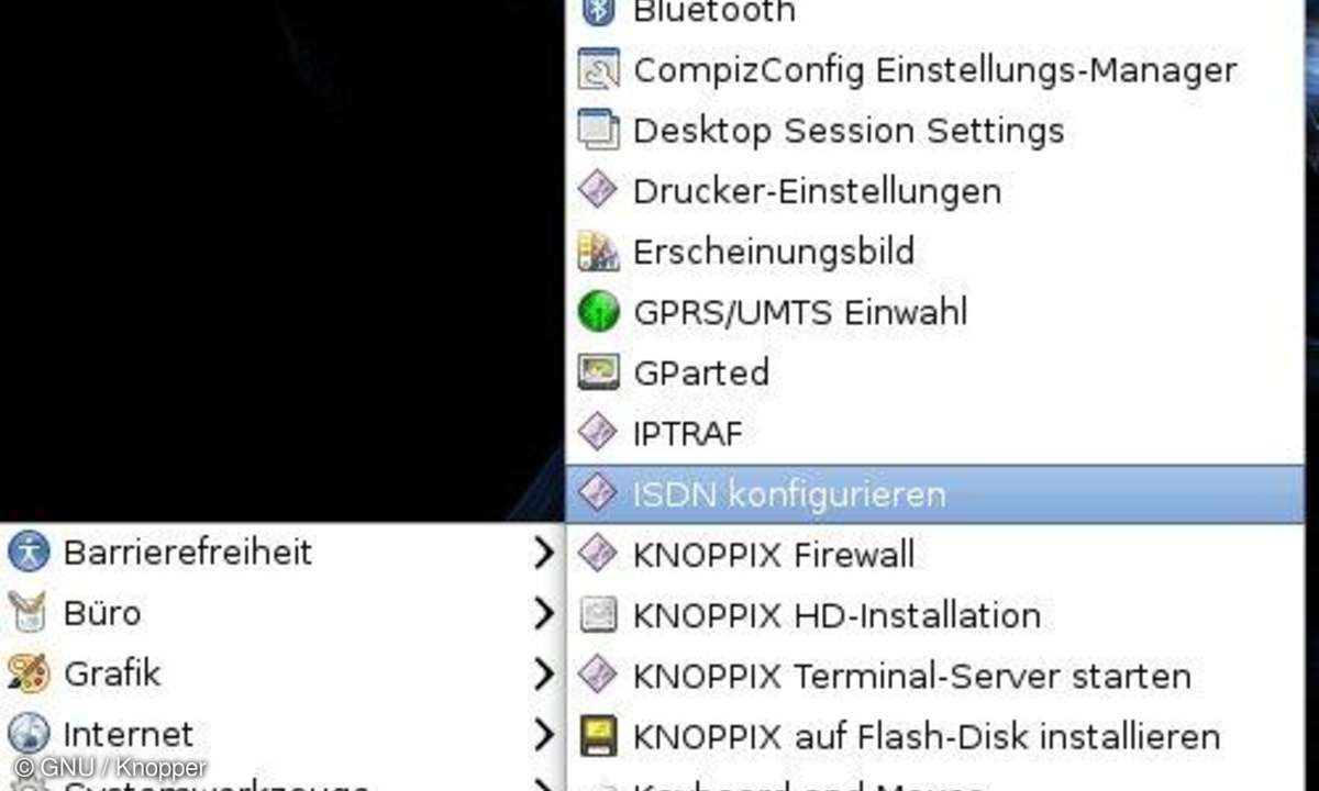 Knoppix 6.7.0 Startmenü