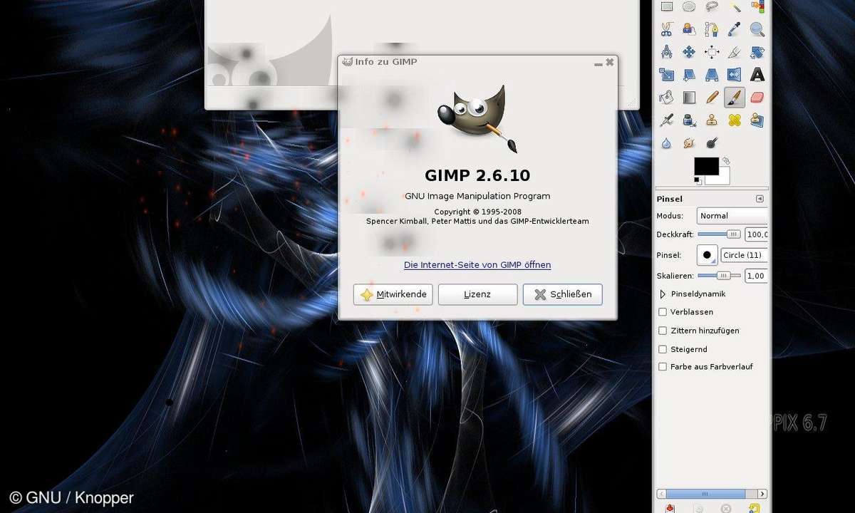 Knoppix 6.7.0 mit Gimp